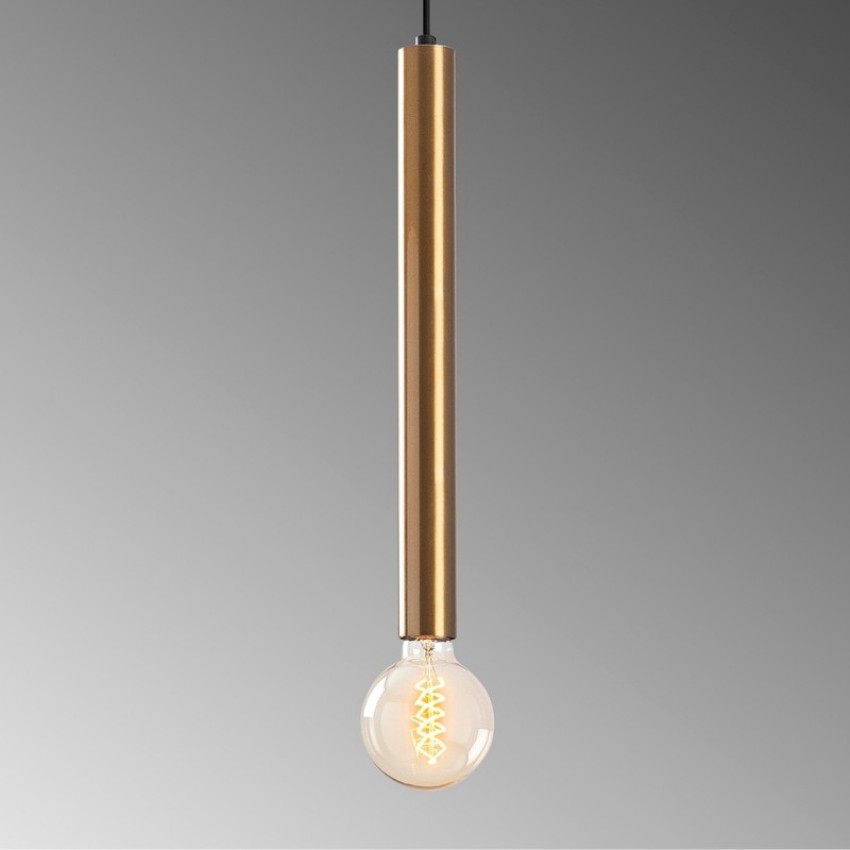 Φωτιστικό οροφής Lizy I E27 μεταλλικό μονόφωτο χρώμα χρυσό vintage Ø4x139εκ.