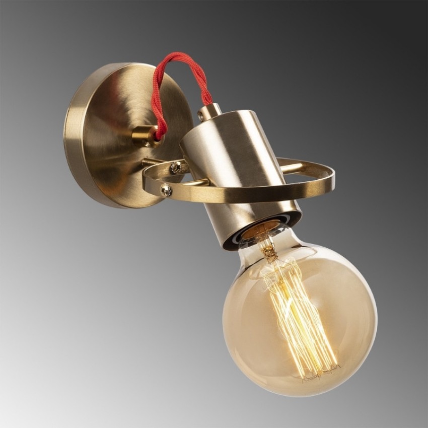 Απλίκα τοίχου Asen E27 μεταλλική χρώμα χρυσό vintage 12x17x13εκ. Απλίκα τοίχου Asen E27 μεταλλική χρώμα χρυσό vintage 12x17x13εκ.