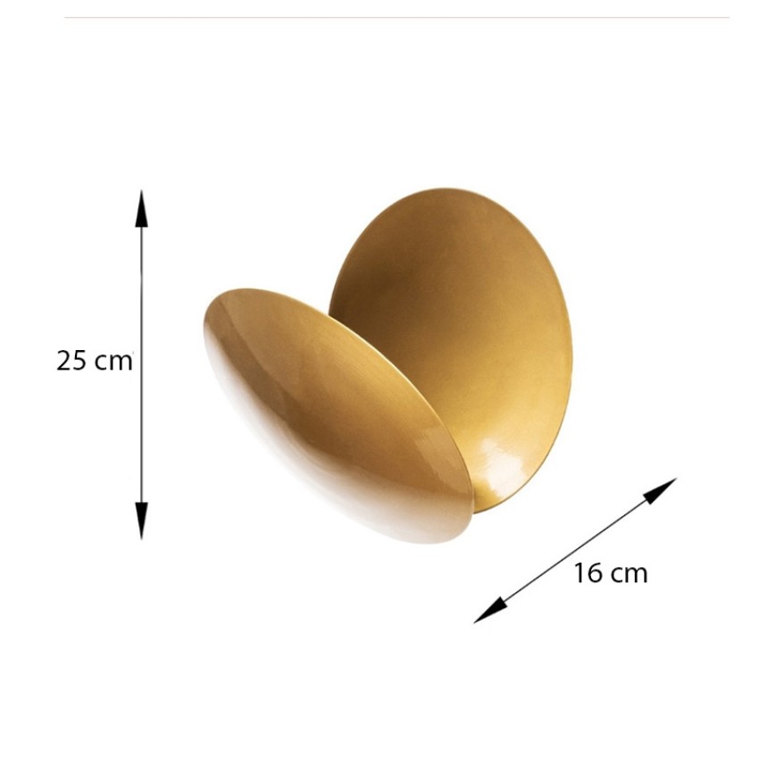 Απλίκα τοίχου Led Mimoza μεταλλική χρώμα χρυσό 25x16x25εκ.