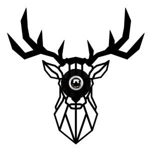 Απλίκα τοίχου Deer E27 μεταλλική χρώμα μαύρο 55x12x55εκ.