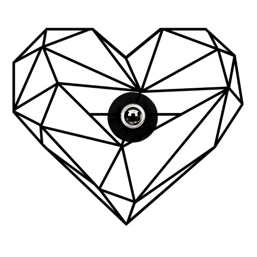 Απλίκα τοίχου Heart E27 μεταλλική χρώμα μαύρο 47x12x40εκ. Απλίκα τοίχου Heart E27 μεταλλική χρώμα μαύρο 47x12x40εκ.