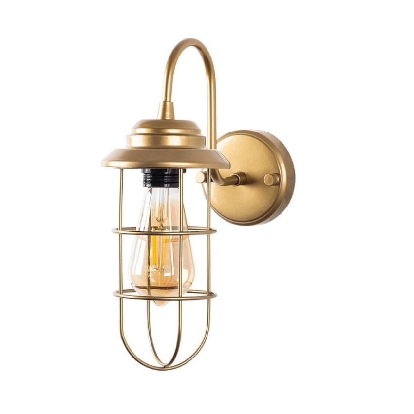 Απλίκα τοίχου Vole E27 μεταλλική χρώμα χρυσό 10x12x32εκ.