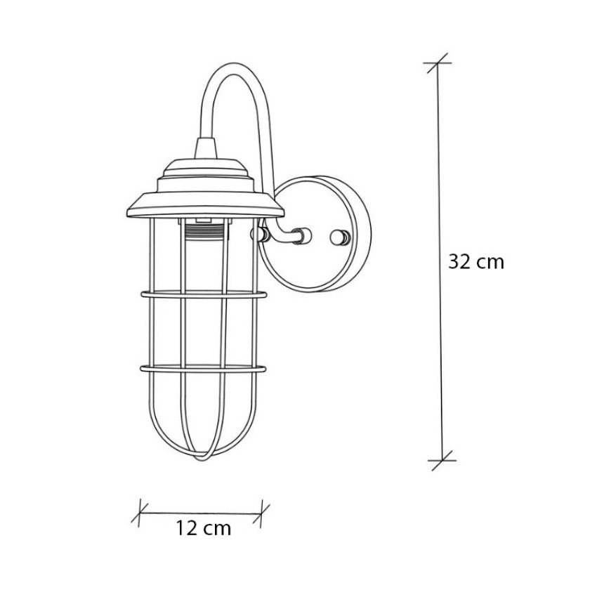 Απλίκα τοίχου Vole E27 μεταλλική χρώμα χρυσό 10x12x32εκ.