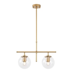 Φωτιστικό οροφής Nilufer E27 μεταλλικό δίφωτο χρώμα χρυσό 52x15x76εκ.