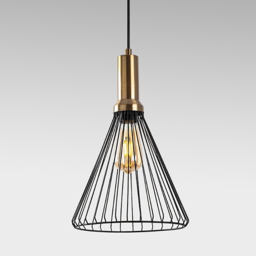 Φωτιστικό οροφής Mentor E27 μεταλλικό μονόφωτο χρώμα μαύρο Ø24x140εκ.