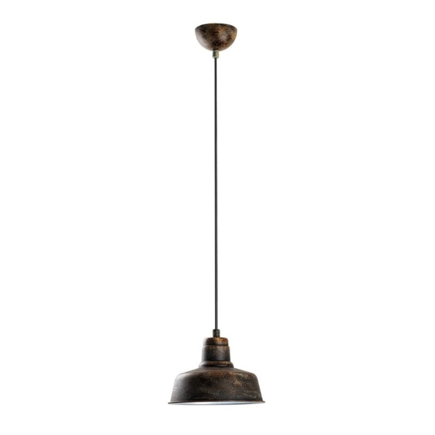 Φωτιστικό οροφής Vinci E27 μεταλλικό μονόφωτο χρώμα χάλκινο vintage Ø19x108εκ.