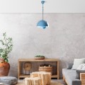Φωτιστικό οροφής Neptun E27 μεταλλικό μονόφωτο χρώμα γαλάζιο Ø30x70εκ.
