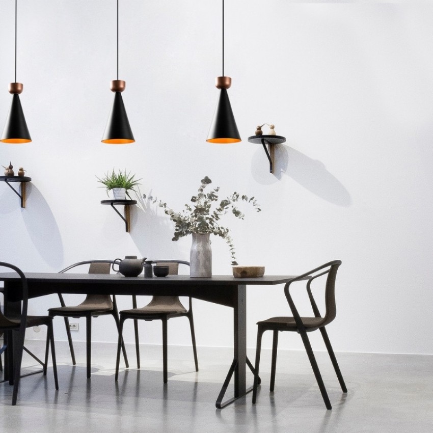 Φωτιστικό οροφής Dona E27 μεταλλικό μονόφωτο χρώμα μαύρο Ø19x131εκ.