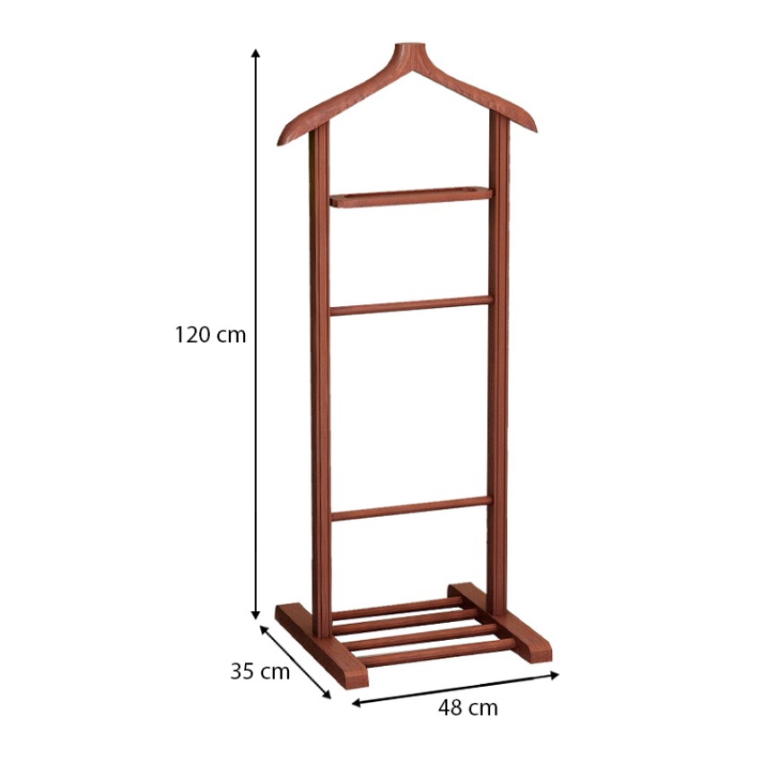 Επιδαπέδια κρεμάστρα Beta ξύλινη χρώμα καρυδί 48x35x120εκ.