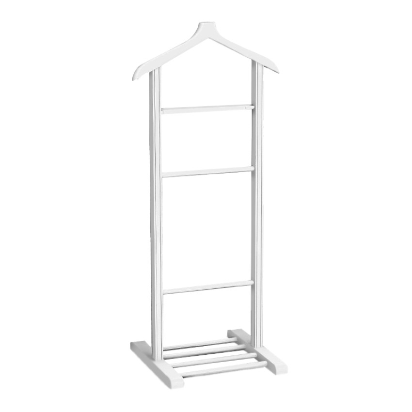 Επιδαπέδια κρεμάστρα Beta ξύλινη χρώμα λευκό 48x35x120εκ.