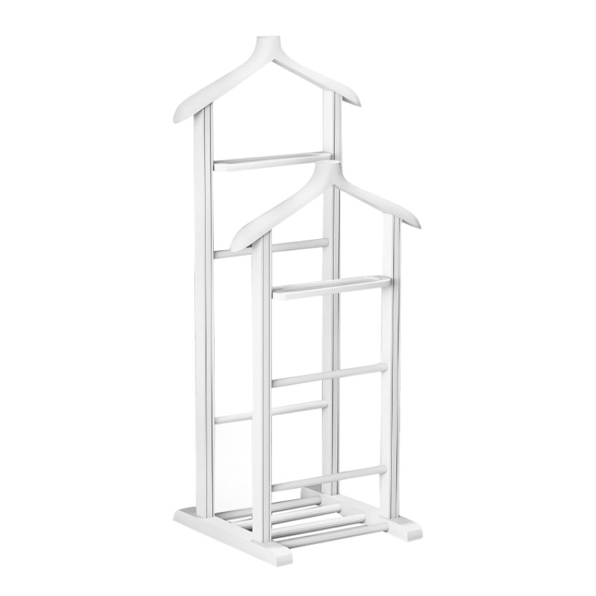 Επιδαπέδια κρεμάστρα Beta II ξύλινη χρώμα λευκό 48x35x120εκ.