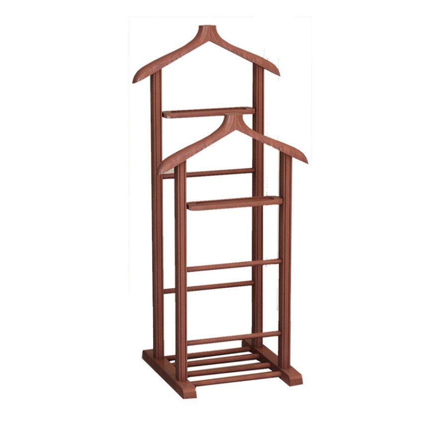 Επιδαπέδια κρεμάστρα Beta II ξύλινη χρώμα καρυδί 48x35x120εκ.