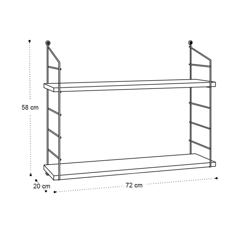 Ραφιέρα τοίχου Armoni χρώμα sacramento oak - καφέ μέταλλο 72x20x58εκ. Ραφιέρα τοίχου Armoni χρώμα sacramento oak - καφέ μέταλλο 72x20x58εκ.