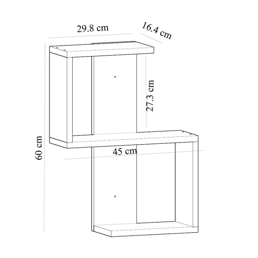 Ραφιέρα τοίχου Octa χρώμα λευκό 45x16,4x60εκ.