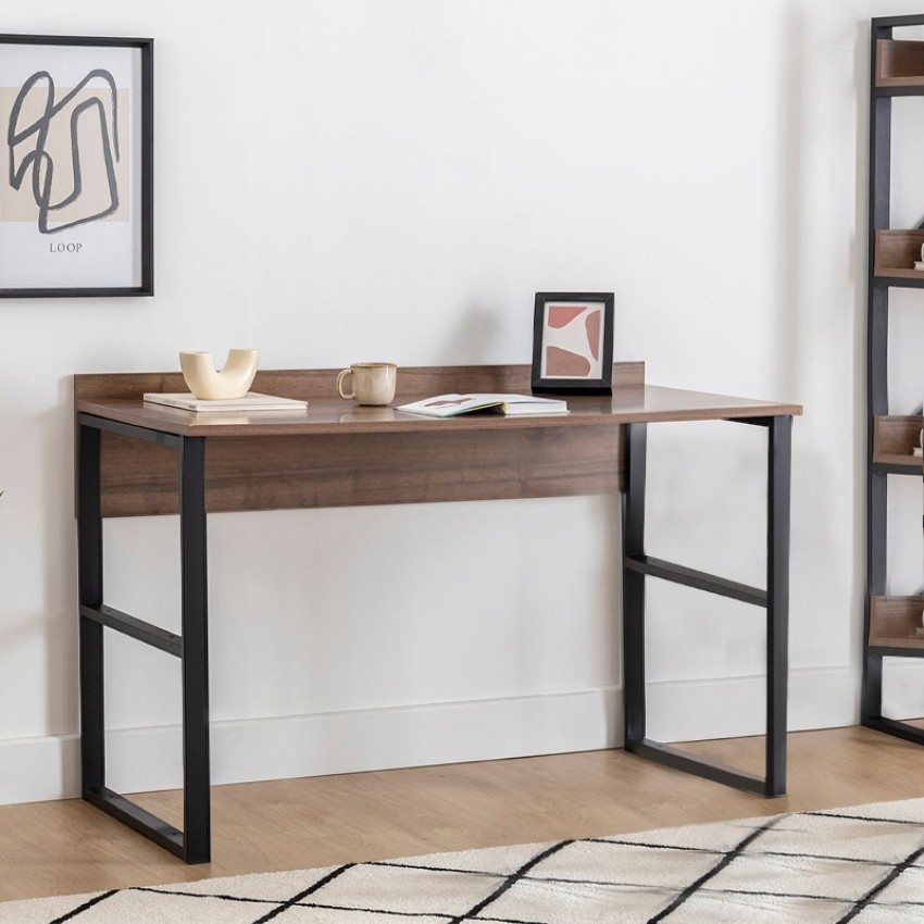 Γραφείο εργασίας Rana χρώμα καρυδί - μαύρο 120x60x78,8εκ.