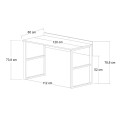 Γραφείο εργασίας Rana χρώμα καρυδί - μαύρο 120x60x78,8εκ.