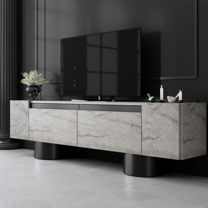 Έπιπλο τηλεόρασης Haven χρώμα travertine 180x30x50εκ.