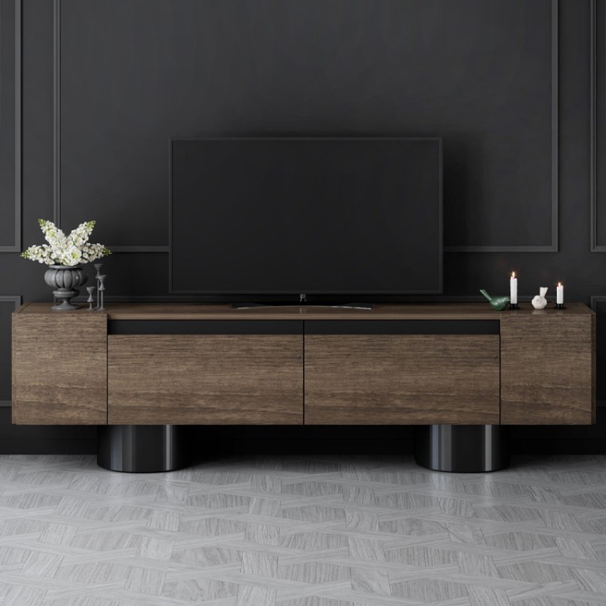 Έπιπλο τηλεόρασης Haven χρώμα καρυδί 180x30x50εκ.
