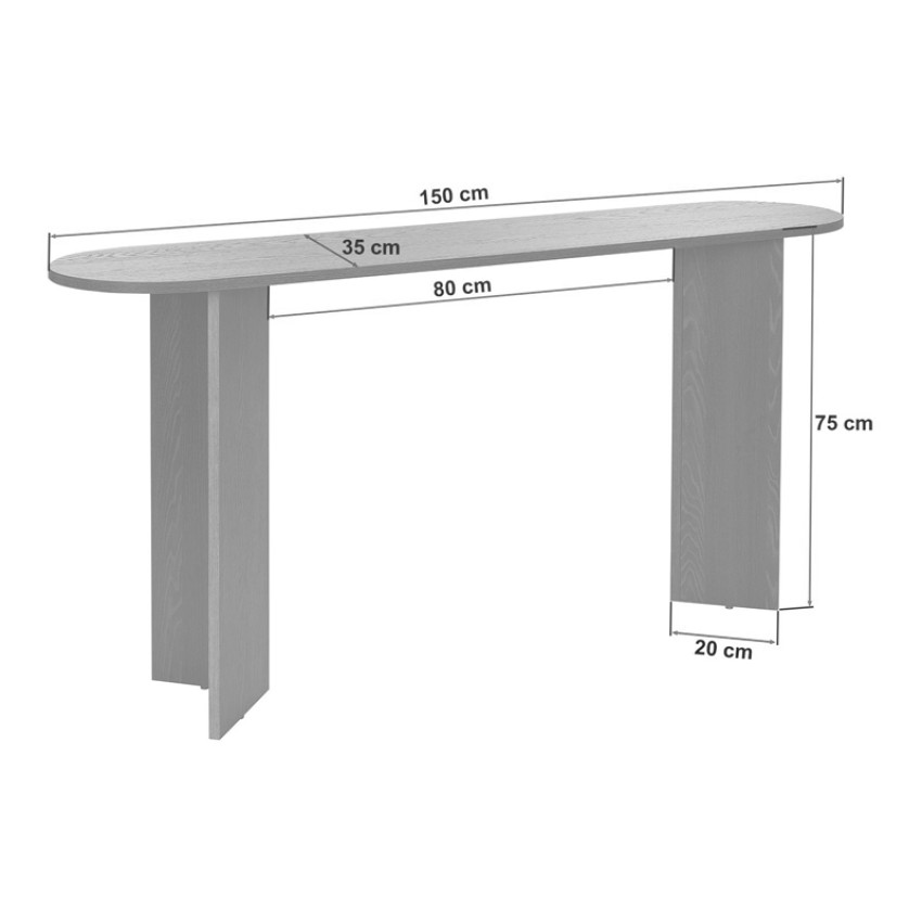 Κονσόλα Sira χρώμα travertine 150x35x75εκ.