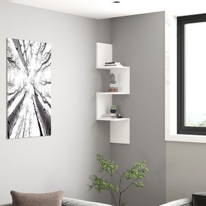 Ραφιέρα τοίχου Zikzak χρώμα λευκό 25x25x105,4εκ.