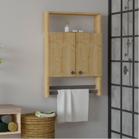 Ντουλάπι μπάνιου επιτοίχιο Ela χρώμα sapphire oak 60x15x87εκ.