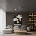 Φωτιστικό οροφής Yontu E27 fiberglass μονόφωτο χρώμα λευκό 34x29x120εκ.
