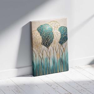 Πίνακας σε καμβά "Golden Leaves" ψηφιακής εκτύπωσης 70x100x3εκ.