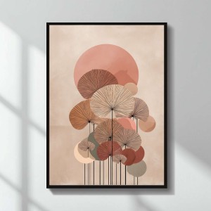 Πίνακας "Pink Leaves" ψηφιακής εκτύπωσης 50x70εκ.