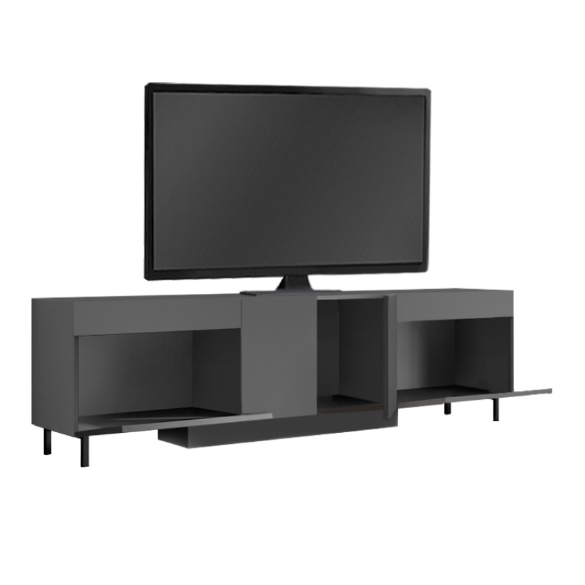 Έπιπλο τηλεόρασης Arlen με Led Rgb χρώμα ανθρακί 180x32x50εκ.