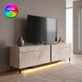 Έπιπλο Τηλεόρασης Arlen με RGB LED Χρώμα Travertine 180x32x50εκ.