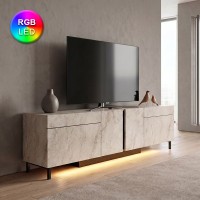 Έπιπλο Τηλεόρασης Arlen με RGB LED Χρώμα Travertine 180x32x50εκ.