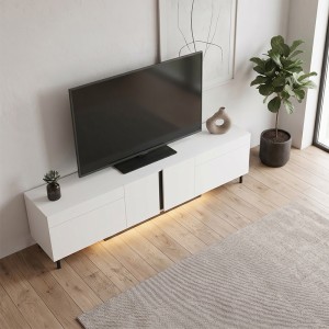 Έπιπλο τηλεόρασης Arlen με Led Rgb χρώμα λευκό 180x32x50εκ.