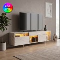 Έπιπλο τηλεόρασης Norm με Led Rgb χρώμα travertine - χρυσό 180x32x55εκ.