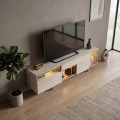 Έπιπλο τηλεόρασης Norm με Led Rgb χρώμα travertine - χρυσό 180x32x55εκ.