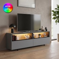 Έπιπλο τηλεόρασης Eco με Led Rgb χρώμα ανθρακί 180x32x67εκ.