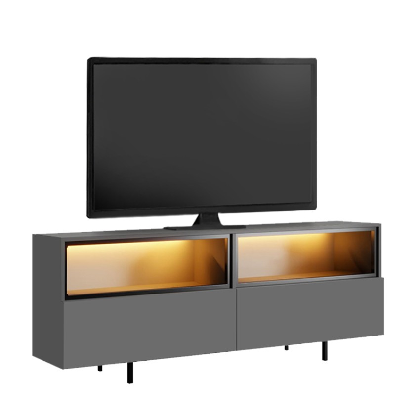 Έπιπλο τηλεόρασης Eco με Led Rgb χρώμα ανθρακί 180x32x67εκ.