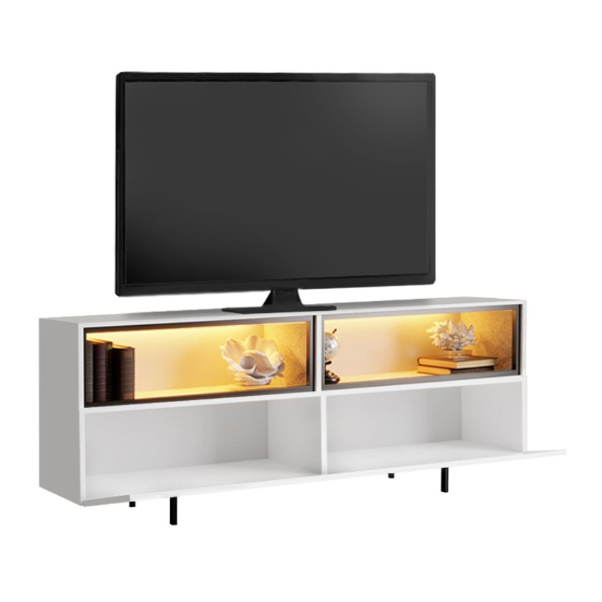 Έπιπλο τηλεόρασης Eco με Led Rgb χρώμα λευκό 180x32x67εκ.