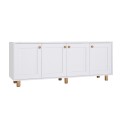 Μπουφές Bohemian λευκό φυσικό οξιάς 180x40x75 εκ. με πόδια