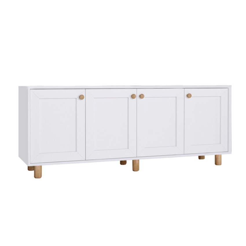 Μπουφές Bohemian λευκό φυσικό οξιάς 180x40x75 εκ. με πόδια
