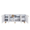 Μπουφές Bohemian λευκό φυσικό οξιάς 180x40x75 εκ. με πόδια