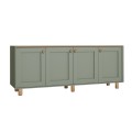 Μπουφές Bohemian πράσινο φυσικό οξιάς 180x40x75 εκ. για σαλόνι και τραπεζαρία