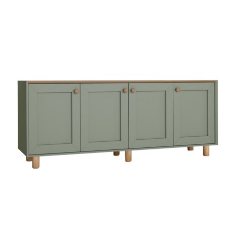 Μπουφές Bohemian Πράσινο – Φυσικό Οξιάς 180x40x75 εκ.