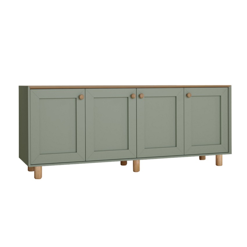 Μπουφές Bohemian πράσινο φυσικό οξιάς 180x40x75 εκ. για σαλόνι και τραπεζαρία
