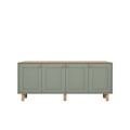 Μπουφές Bohemian πράσινο φυσικό οξιάς 180x40x75 εκ. για σαλόνι και τραπεζαρία