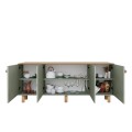 Μπουφές Bohemian πράσινο φυσικό οξιάς 180x40x75 εκ. για σαλόνι και τραπεζαρία