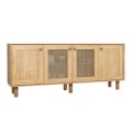 Μπουφές Bohemian Φυσικό Οξιάς με Rattan 180x40x75 εκ.
