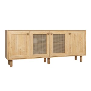 Μπουφές Bohemian Φυσικό Οξιάς με Rattan 180x40x75 εκ.