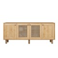 Μπουφές Bohemian Φυσικό Οξιάς με Rattan 180x40x75 εκ.