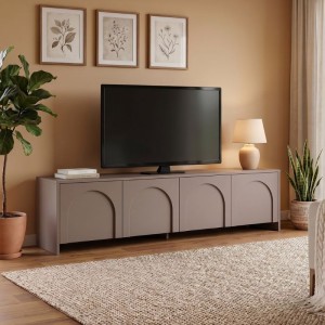 Έπιπλο τηλεόρασης Aurelia χρώμα μόκα 180x32x45εκ.