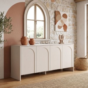 Μπουφές Aurelia χρώμα κρεμ 180x45x80εκ.